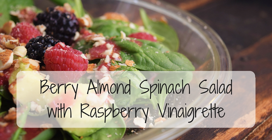 Berry Almond Spinach Salad with Raspberry Vinaigrette